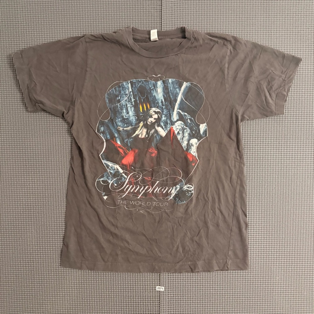 Sarah Brightman Symphony The World Tour Concert T-Shirt Gray Anvil Medium 2008